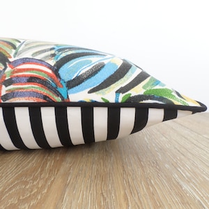 Tropical outdoor pillow cover beach house decor, striped outdoor pillow case mix match