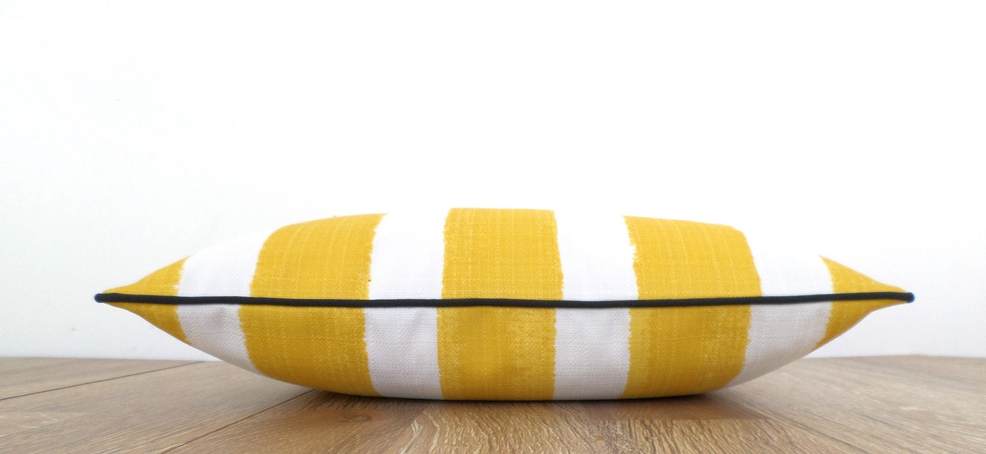 Yellow stripe pillow cover modern farmhouse decor cabana Etsy