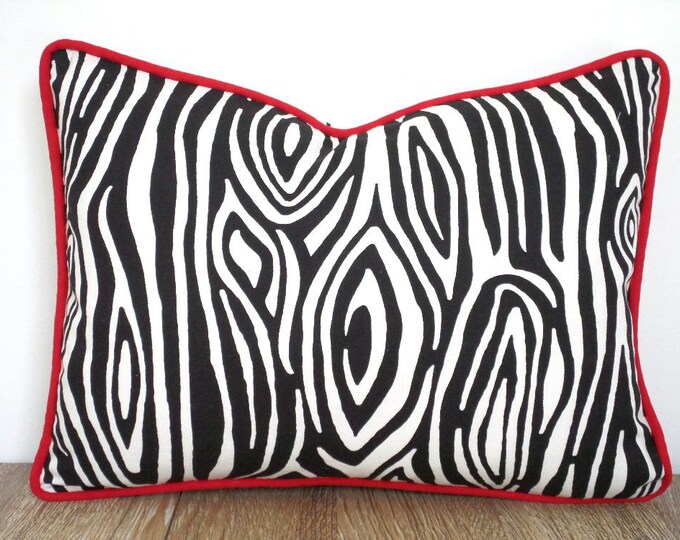 Black Lumbar Pillow 16x12 Animal Print Pillow Case Black and Etsy