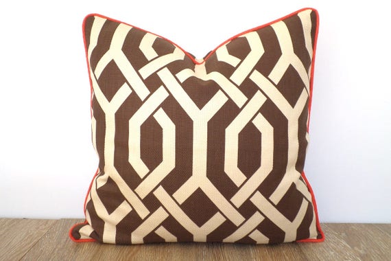 Brown Trellis Pillow Cover 40x40 Geometric Sofa Cushion Fall Etsy Magnificent Etsy Pillow Covers 20x20 Brown Trellis Pillow Cover 40x40 Geometric Sofa Cushion Fall Etsy Magnificent Etsy Pillow Covers 20x20
