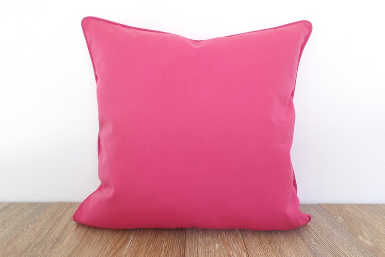 Sunbrella outdoor cushion case solid pink pillow case front porch decor Pink outdoor pillow cover 18x18