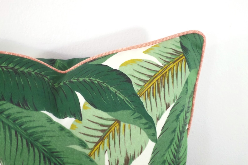 Palm leaf pillow cover 18x18 Beverly Palm leaf pillow | Etsy