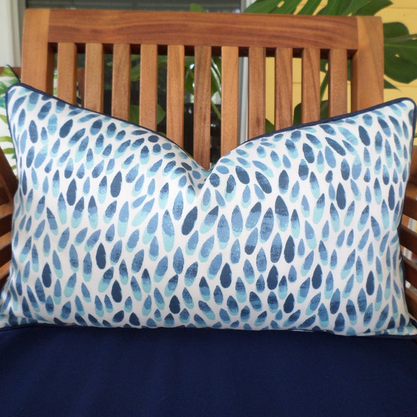 Blue Outdoor Pillow Etsy