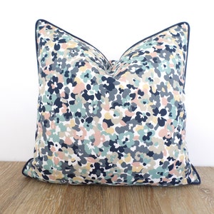 Gray outdoor pillow cover 18x18 modern flower print, blush outdoor pillow case modern farmhouse decor