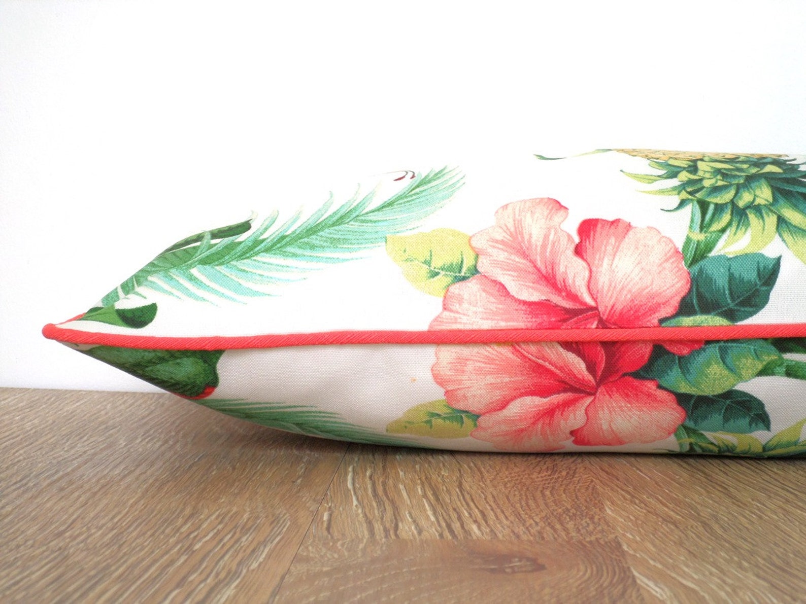 Tropical Outdoor Pillow Cover 20x12 Island Decor Flower Etsy