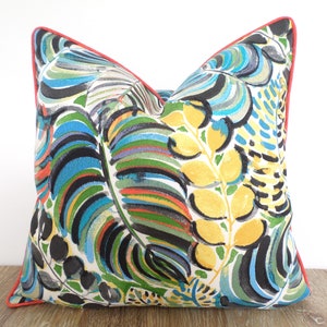 Tropical outdoor pillow cover, palm leaf pillow cover for outdoor living