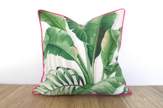 Banana leaf pillow case 20x20 Caribbean banana leaf | Tropical pillows, Banana