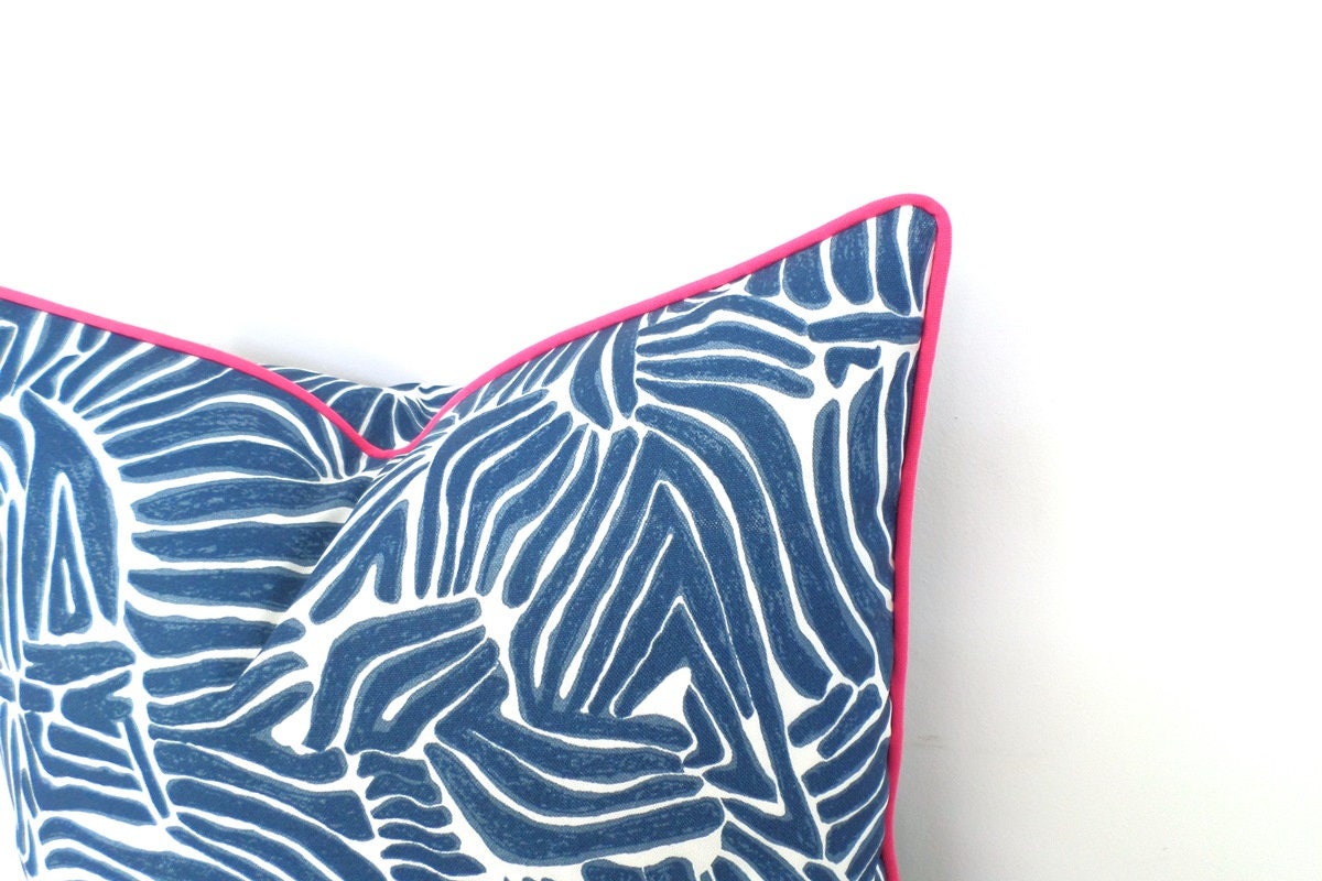 Blue pillow cover blue zebra print animal print outdoor Etsy