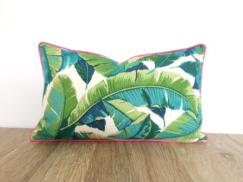 Cubierta lumbar tropical al aire libre 20x12 juego de dos, funda de almohada geométrica al aire libre decoración de la casa de playa imagen 3