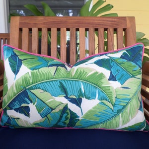 Cubierta lumbar tropical al aire libre 20x12 juego de dos, funda de almohada geométrica al aire libre decoración de la casa de playa imagen 5