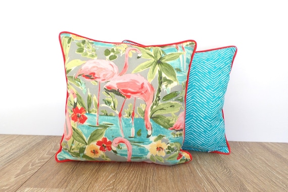Coral flamingo outdoor pillow covers Pillow Cover Flamingo Print Cotton