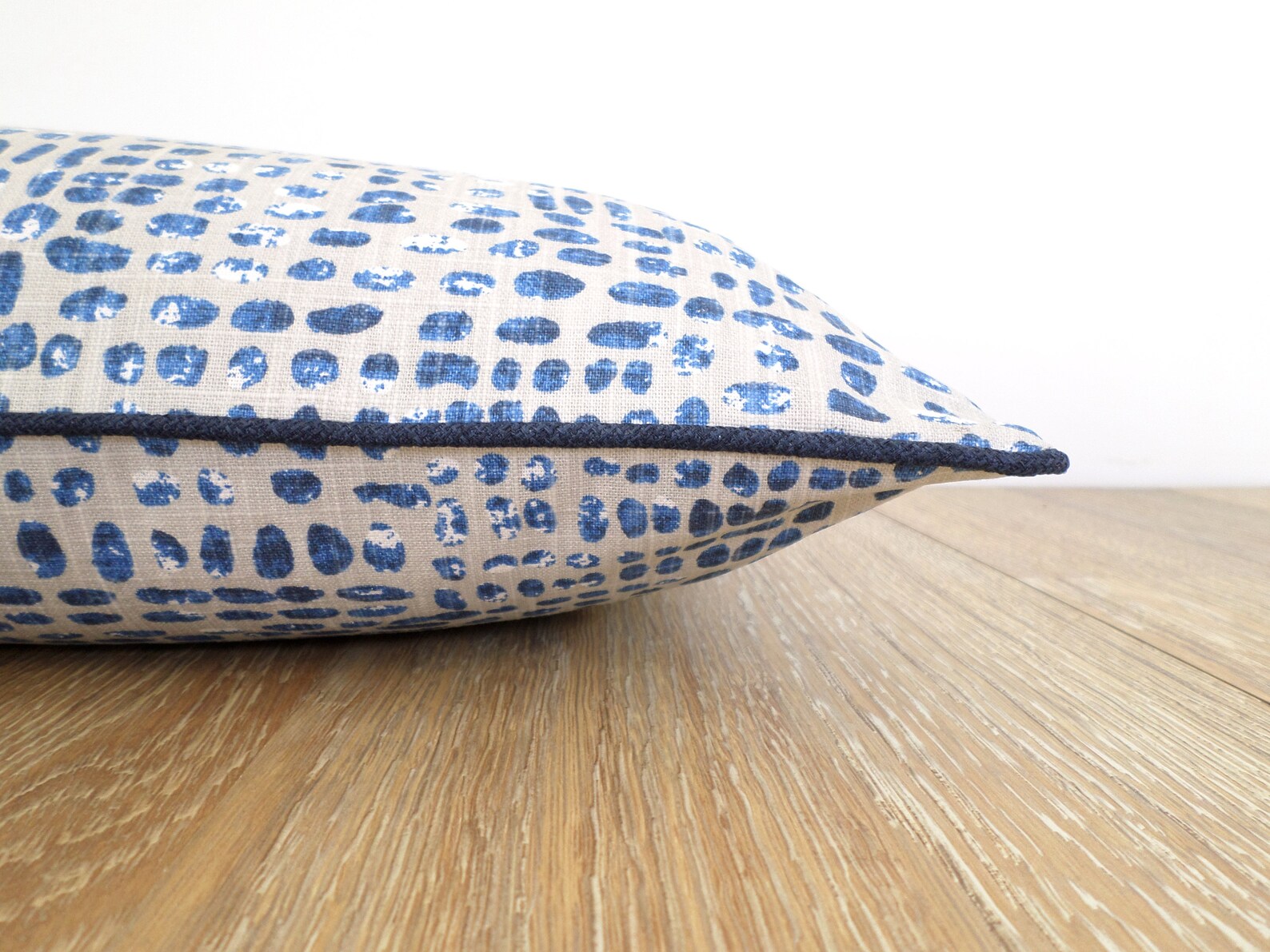 Navy Blue Dot Pillow Case Nautical Decor Blue and White Etsy