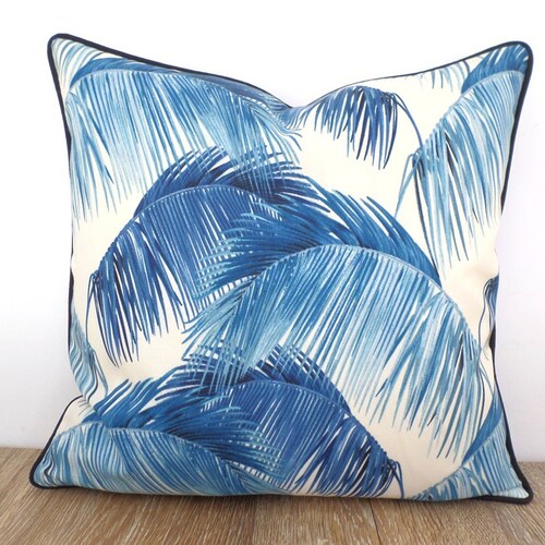 Tropical Lumbar Pillow Case 20x12 Caribbean Decor Palm Leaf Etsy