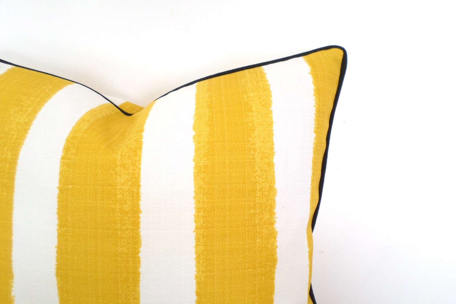 Yellow Stripe Pillow Cover Modern Farmhouse Decor Cabana Etsy