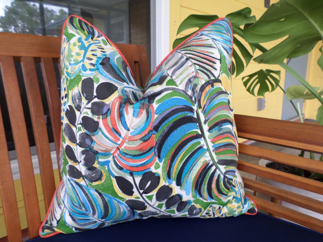 Tropical Outdoor Pillow Cover 18x18, Palm Leaf Pillow Cover for Outdoor