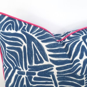 Blue pillow cover blue zebra print, animal print outdoor pillow case blue and white decor