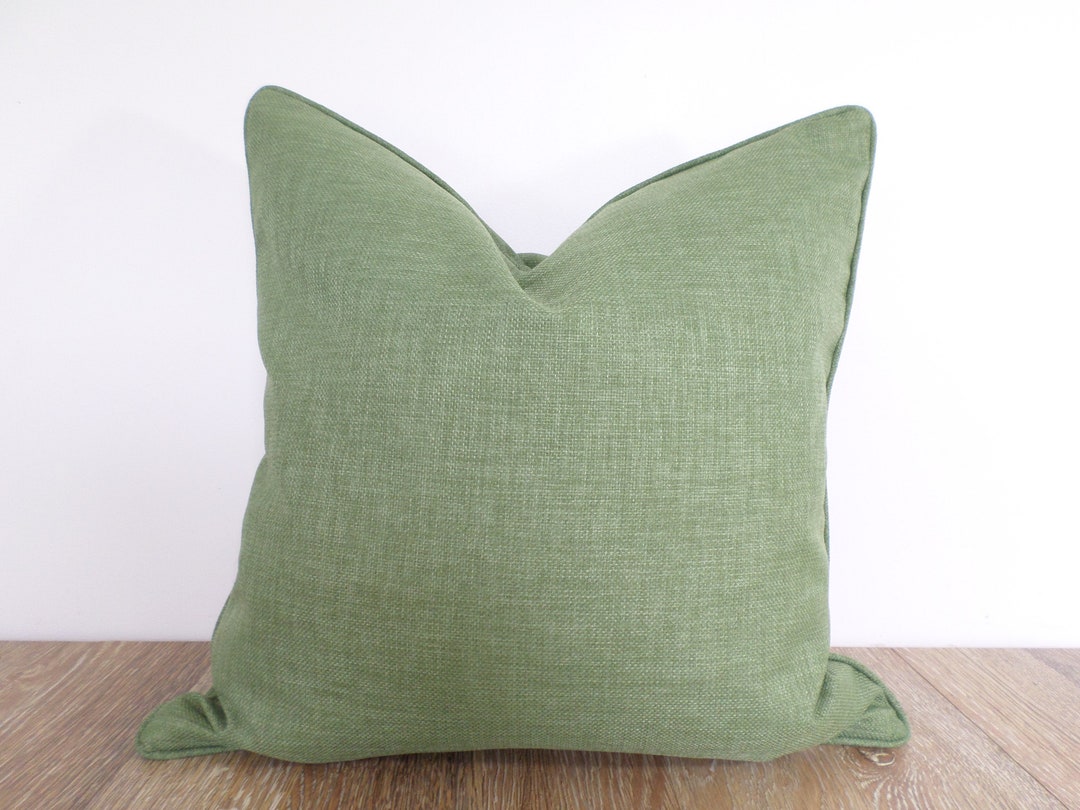 Olive Green Outdoor Pillow Cover With Piping - Etsy