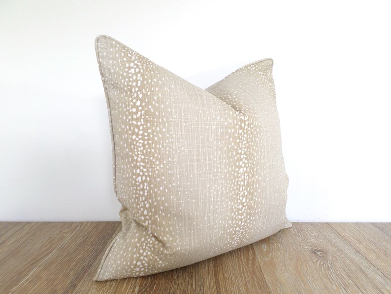 Beige Antelope Pillow Case Designer Fabric Beige Fawn Pillow Etsy