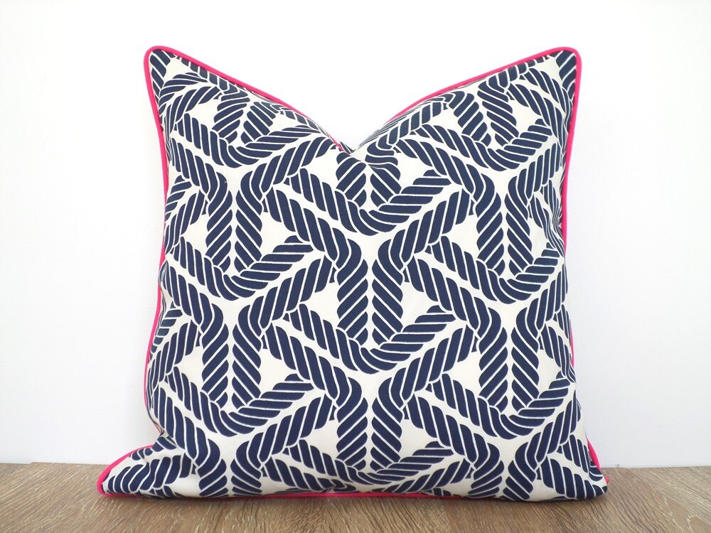 Blue Outdoor Pillow Cover Sailing Theme Nautical Blue Outdoor Pillow Cover Sailing Theme, Nautical Outdoor Bench Cushions