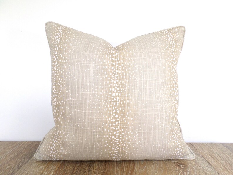 Beige Antelope Pillow Case Designer Fabric Beige Fawn Pillow Etsy