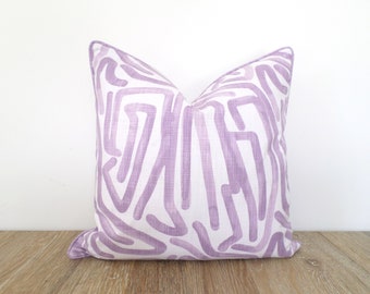 Light purple throw pillow cover modern bedroom decor, lilac accent pillow case geometric print