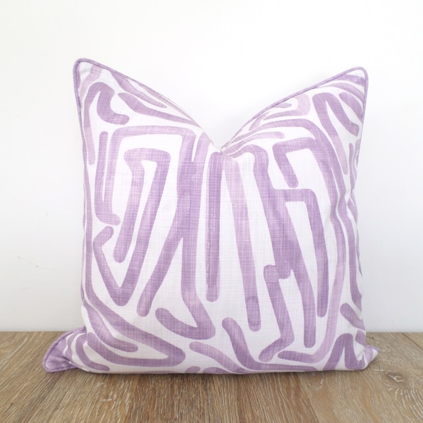 Light purple throw pillow cover modern bedroom decor, lilac accent pillow case geometric print