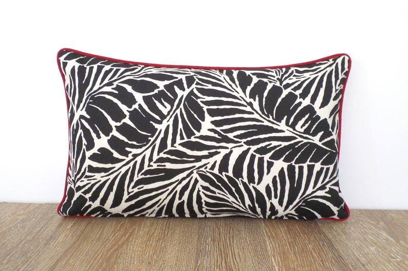 Black Outdoor Pillow Cover Tropical Decor Swaying Palm Pillow Etsy