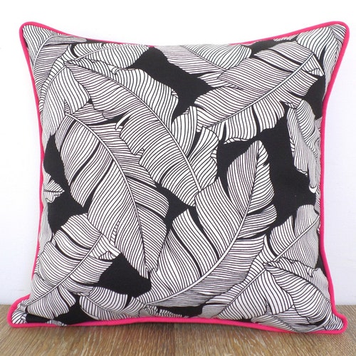 Black and White Pillow Cover 18x18 Stripe Pillow Piping Etsy