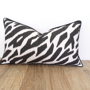Minimalist Black Zebra Print Pillow Cover - Boho Home Decor