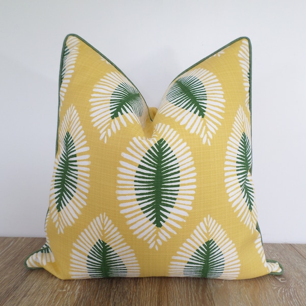 yellow outdoor pillow cover 20x20 bohemian decor, olive green pillow case modern home
