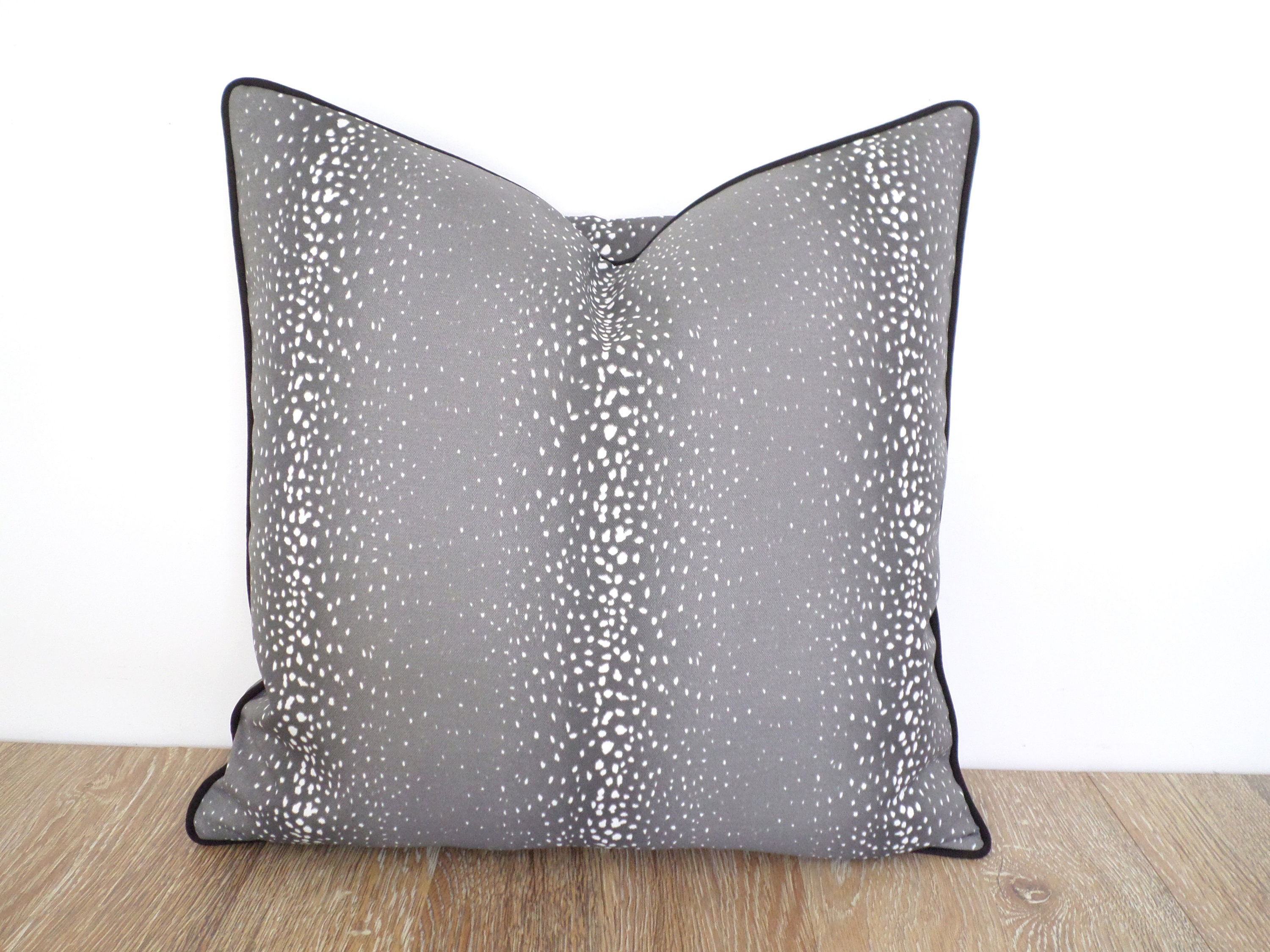 Gray Antelope Pillow Cover Indoor Outdoor Fabric Animal Print Etsy