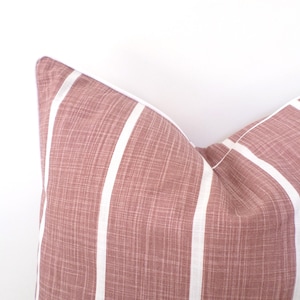 Blush Striped Pillow Cover: Rose Pink Euro Sham, Modern Decor