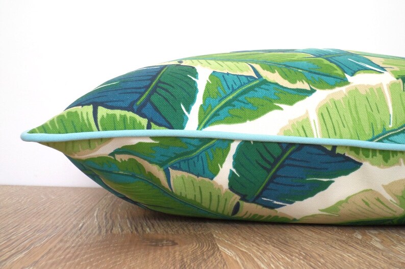Turquoise outdoor pillow cover green outdoor cushion palm Etsy