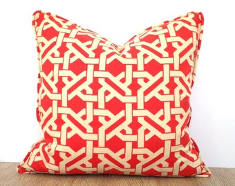 Red pillow cover 18x18 Christmas Decor, trellis pillow case