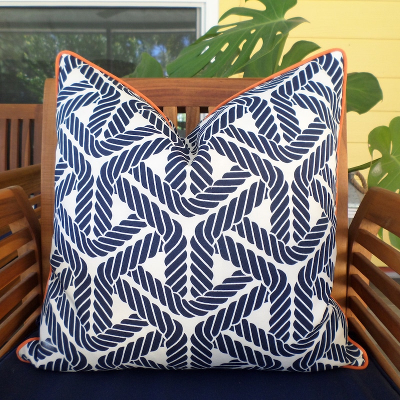 Blue Orange Pillow - Etsy