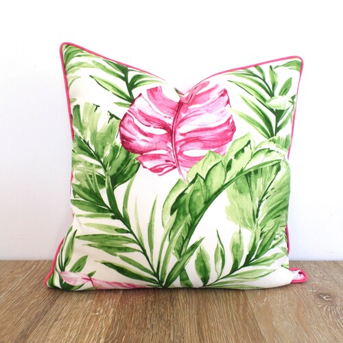 Tropical Lumbar Pillow Case 20x12 Caribbean Decor Palm Leaf Etsy