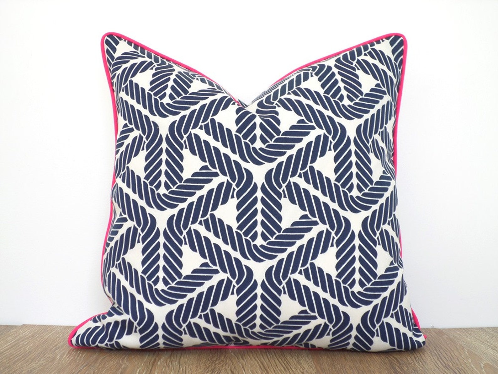 Blue Outdoor Pillow Cover Sailing Theme Nautical Outdoor Etsy