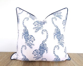 Blue cheetah pillow cover 18x18 20x20 20x12, leopard pillow sham case modern bedroom decor