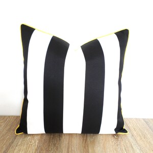 Black stripe outdoor pillow cover 20x20, black and white pillow cover modern outdoor decor image 7