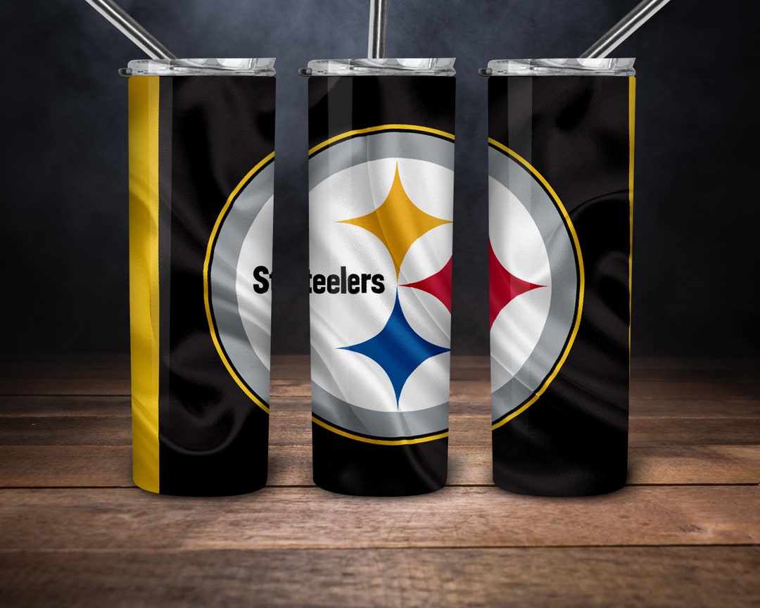 Steeler Nation Tumbler 20 Oz Skinny Stitch Tumbler Sublimation Designs, Full Tumbler Wrap