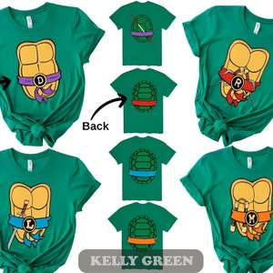 Personalized Ninja Group Turtle Shirt, Custom Ninja Cosplay Shirt, Ninja Turtles Family matching shirts. Group Shirt