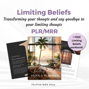 Master Resell Rights PLR Ebook Limiting Beliefs, PLR, MRR, Done for you Ebook with a workbook
