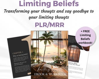 Master Resell Rights PLR Ebook Limiting Beliefs, PLR, MRR, Done for you Ebook with a workbook