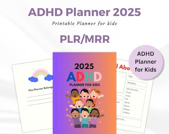 Master Resell Rights PLR Adhd Planner for kids, PLR, MRR, Done for you printable Planner