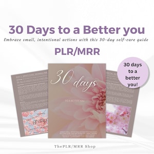 Master Resell Rights PLR 30 days to a better you guide, PLR, MRR, Done for you Guide