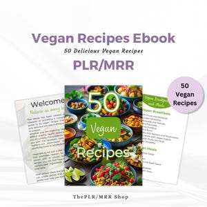 Master Resell Rights PLR Vegan Ebook, PLR, MRR, Done for you Ebook, Vegan Recipe eBook, 50 Easy Recipes, Digital Book with Resell Rights
