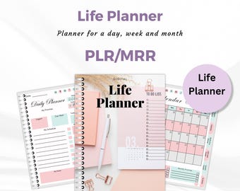Master Resell Rights PLR Life Planner, PLR, MRR, Done for you printable Planner, with hyperlinks in the tabs