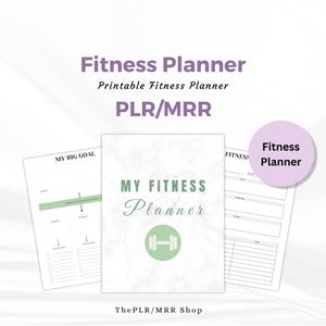Master Resell Rights PLR Fitness Planner, PLR, MRR, Done for you printable Planner, Fitness Journal, Workout planner