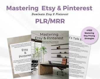Master Resell Rights PLR Ebook Mastering Etsy & Pinterest Strategy Guide, Business  Blueprint,PLR + MRR, Done for you Ebook.