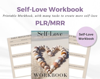 Libro de trabajo de amor propio, PLR, MRR, derechos de reventa maestra, libro de trabajo imprimible listo para usar